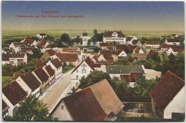 Laupheim Rabenstraße mit Kgl. Oberamt und Amtsgericht – Vorderseite