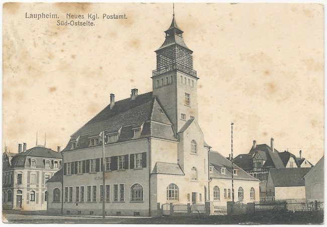 Laupheim, Neues Kgl. Postamt – Vorderseite