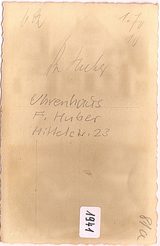 Uhrenhaus F. Huber – Rückseite